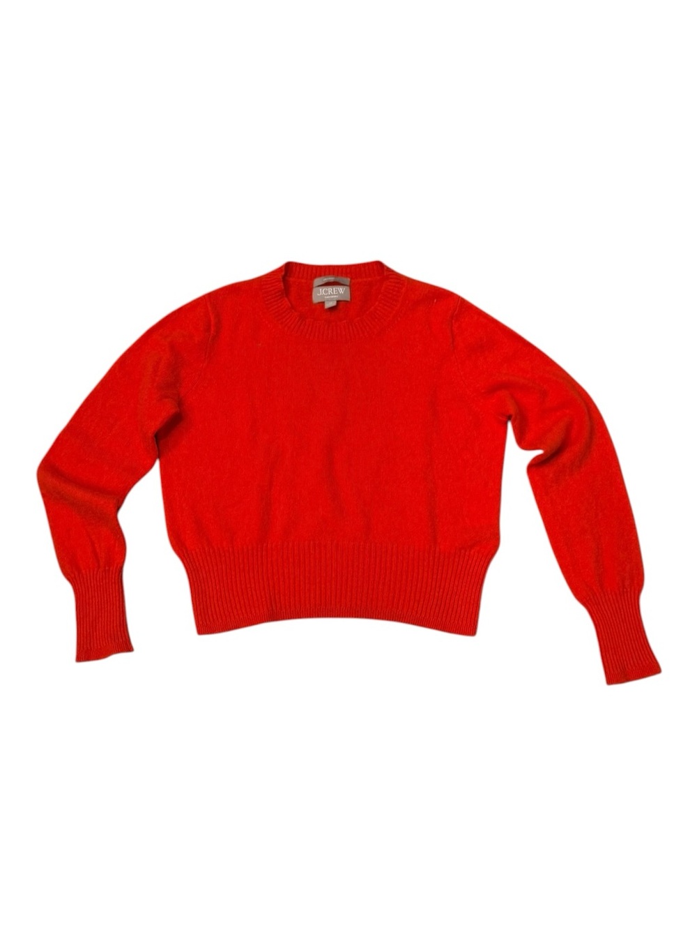 J. Crew Cashmere Women’s Orange Cropped Crewneck Sweater